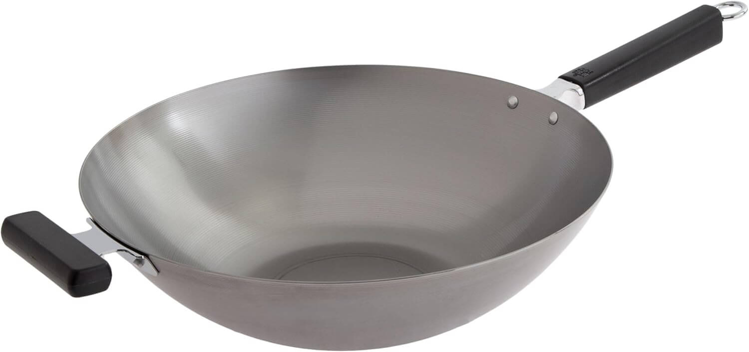 Professional Carbon Steel Wok with Phenolic Handles
